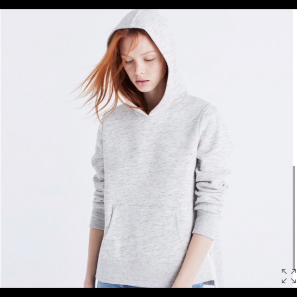 Madewell Side Slit Hoodie Swearshirt Gray Size M